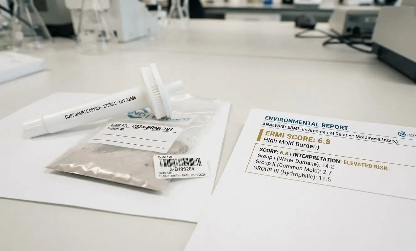 Dust sample collection for DNA-based mold testing